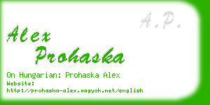 alex prohaska business card